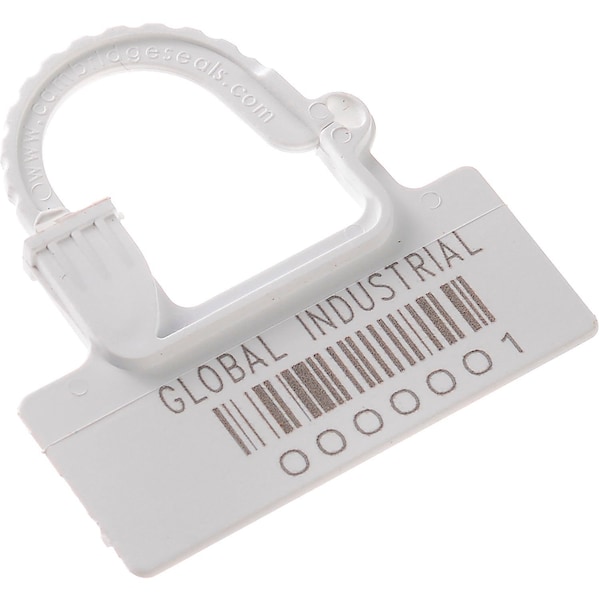 Global Industrial One Piece Padlock Seal, White, 100PK 670484WH - main
